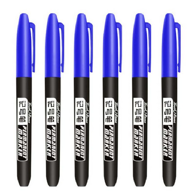 6 τεμάχια/Σετ Μόνιμη γραφική πένα Fine Point Αδιάβροχο μελάνι Thin Nib Crude Nib Μαύρο Μπλε Κόκκινο Μελάνι 1,5 χιλιοστών λεπτόχρωμο μαρκαδόρο