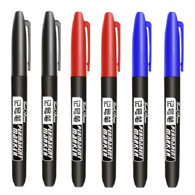 6 τεμάχια/Σετ Μόνιμη γραφική πένα Fine Point Αδιάβροχο μελάνι Thin Nib Crude Nib Μαύρο Μπλε Κόκκινο Μελάνι 1,5 χιλιοστών λεπτόχρωμο μαρκαδόρο