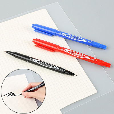 6pcs/Set Permanent Paint Marker Pen Uljne Vodootporne Crne Crvene Plave olovke za markere za gume Dvoglava olovka Pribor za pisanje