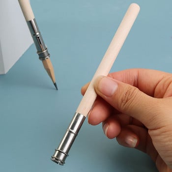 Комплект удължители за моливи с единичен/двоен край цветен олово въглен скица удължителен прът за молив метален/дървен удължител за ученик по изкуство