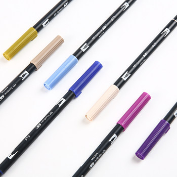 1бр Japan TOMBOW ABT108 Colors Double Tips Art Brush Pen Marker Profession Twin Tip Water Markers Рисуване Училищни пособия
