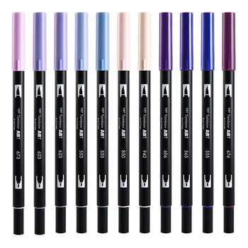 1 τμχ Japan TOMBOW ABT108 Colors Double Tips Art Brush Pen Marker Profession Twin Tip Μαρκαδόροι νερού Ζωγραφική Σχολικά είδη