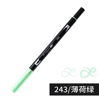 1бр Japan TOMBOW ABT108 Colors Double Tips Art Brush Pen Marker Profession Twin Tip Water Markers Рисуване Училищни пособия