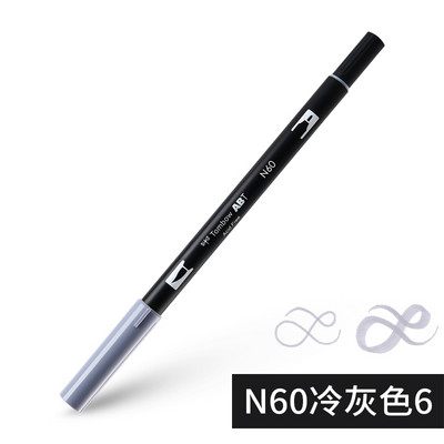 1бр Japan TOMBOW ABT108 Colors Double Tips Art Brush Pen Marker Profession Twin Tip Water Markers Рисуване Училищни пособия