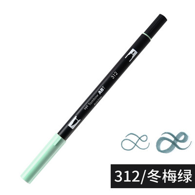 1бр Japan TOMBOW ABT108 Colors Double Tips Art Brush Pen Marker Profession Twin Tip Water Markers Рисуване Училищни пособия