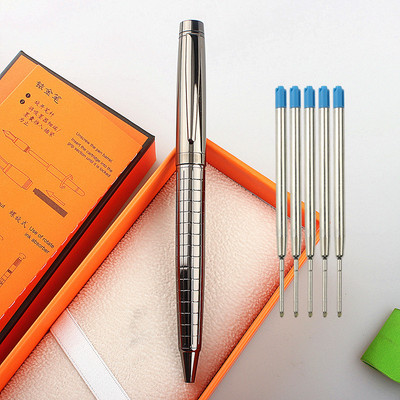 Prabangios kokybės 856 Modelis metalinis pilkas Verslo biuras Mokyklos raštinės reikmenys Medium Nib Tušinukas Naujas ritininis rašiklis