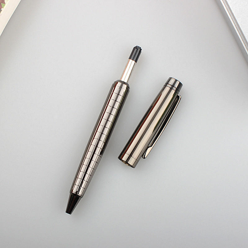 Prabangios kokybės 856 Modelis metalinis pilkas Verslo biuras Mokyklos raštinės reikmenys Medium Nib Tušinukas Naujas ritininis rašiklis