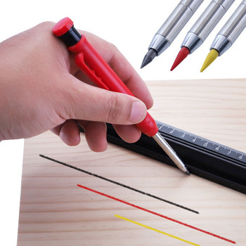 Дървообработващ механичен молив 0,28 мм плътен дърводелски молив 3 цвята, пълнител, строителен инструмент за маркиране за дърводелска арка