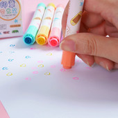 6Pcs/set Kawaii Stamp Highlighter Slatke bombone boje Crtanje Slika Manga Art Marker Pen Školski pribor Korejski pribor