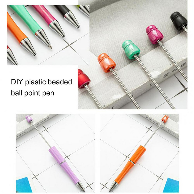 5 kom kemijske olovke 1,0 mm plastične glatke tinte s perlama, dječji pribor, roler, školski pribor