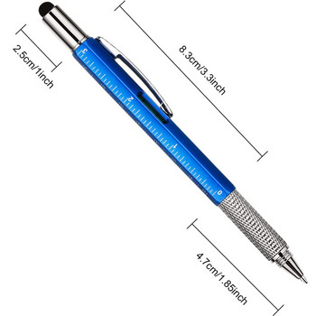 Πολυλειτουργικό στυλό 7 σε 1 με μοντέρνο Multitech Gadget Measuring Ruler Κατσαβίδι οθόνη αφής Επίπεδο γραφίδας