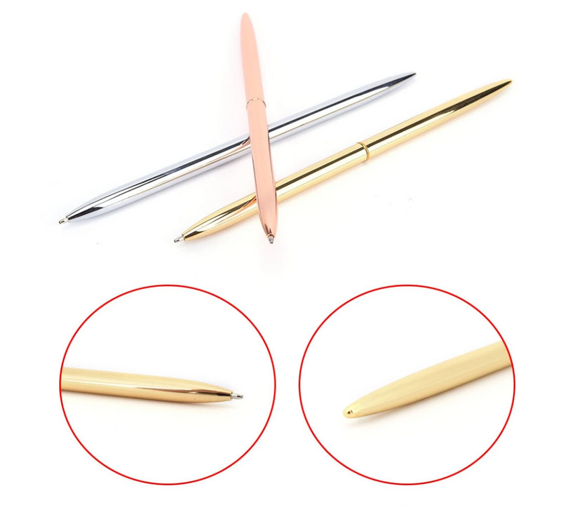 Tanka metalna kemijska olovka od ružičastog zlata 1,0 mm Srebrna olovka Zlatna olovka Knjiga gostiju za vjenčanja Olovka za planiranje Tanka metalna olovka