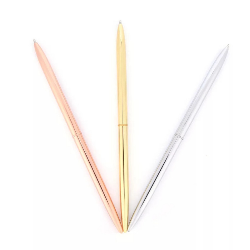 Tanka metalna kemijska olovka od ružičastog zlata 1,0 mm Srebrna olovka Zlatna olovka Knjiga gostiju za vjenčanja Olovka za planiranje Tanka metalna olovka