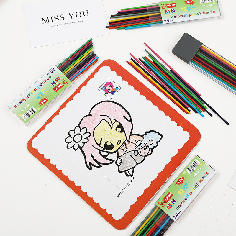 Set de creioane mecanice de 2,0 mm 2B creion colorat creion automat pentru desen, scriere, instrumente de schiță, articole de papetărie