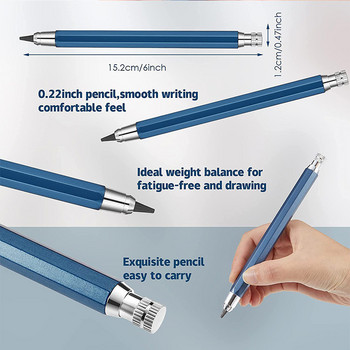 5,6 мм метален молив за рисуване с 2B 4B 6B 8B набор от поводи Професионален механичен молив за художествени скици Kawaii Канцеларски материали