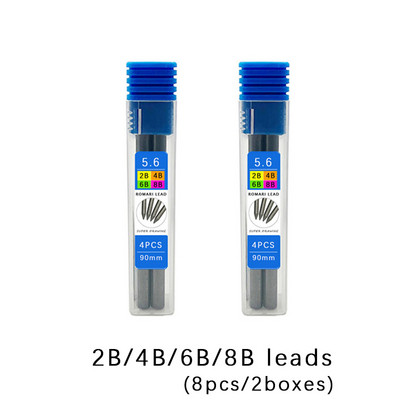 5,6 мм метален молив за рисуване с 2B 4B 6B 8B набор от поводи Професионален механичен молив за художествени скици Kawaii Канцеларски материали