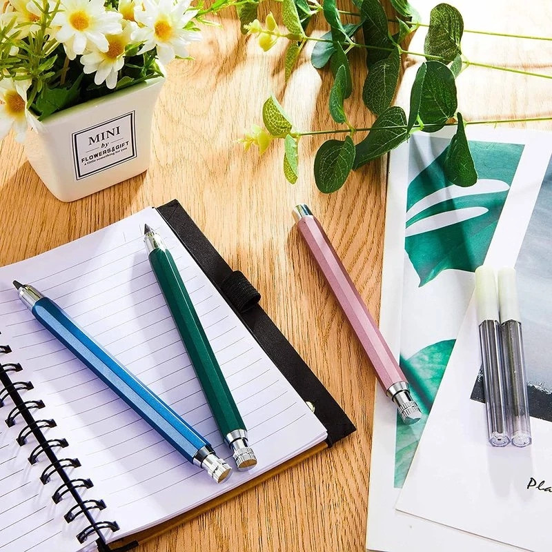 5,6 мм метален молив за рисуване с 2B 4B 6B 8B набор от поводи Професионален механичен молив за художествени скици Kawaii Канцеларски материали