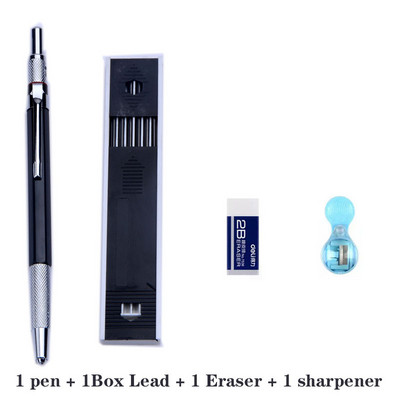 Creioane mecanice metalice 2,0 mm 2B Suport pentru mine Desenare Desen Set creioane cu mine Scriere Cadou școală Papetarie