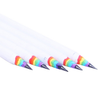 5 PCS Rainbow Pencil 2B Pencil Black White Suit Creative Personality Student Pencil Rainbow Pencil