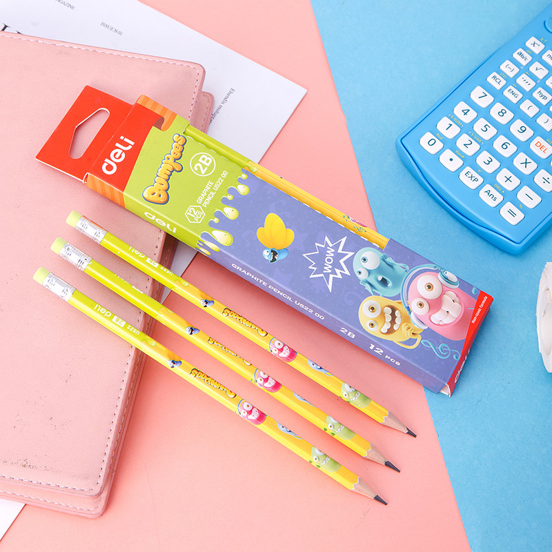 DELI grafitne olovke za školu 1 kutija (12 KOM.) HB/2B učenički set olovaka za crtanje Olovke za djecu EU52000 EU52200