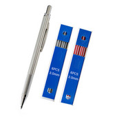 3,0 мм комплект моливи за рисуване с черни/червени поводи Метален механичен молив от неръждаема стомана Автоматични моливи за изработка на скици 2B