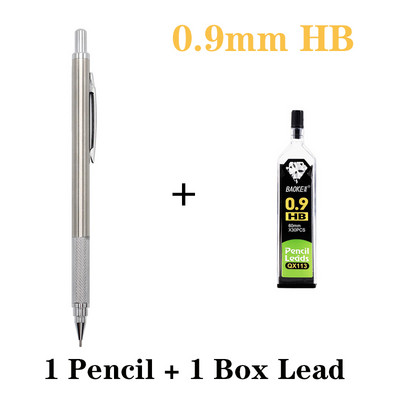0,5/0,7/0,9/1,3/2,0 mm mehanička olovka od nehrđajućeg čelika visoke kvalitete HB crna olovka za pisanje i crtanje studente dizajna