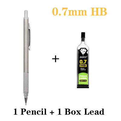 0,5/0,7/0,9/1,3/2,0 mm mehanička olovka od nehrđajućeg čelika visoke kvalitete HB crna olovka za pisanje i crtanje studente dizajna