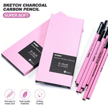10 бр./кутия HB Sketch Charcoal Pencil Soft/Medium/Hard Carbon Pencil Art Student Special Hand-rised Painting Рисуване Exam Pencil