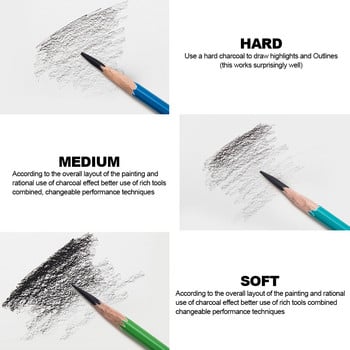 10 бр./кутия HB Sketch Charcoal Pencil Soft/Medium/Hard Carbon Pencil Art Student Special Hand-rised Painting Рисуване Exam Pencil