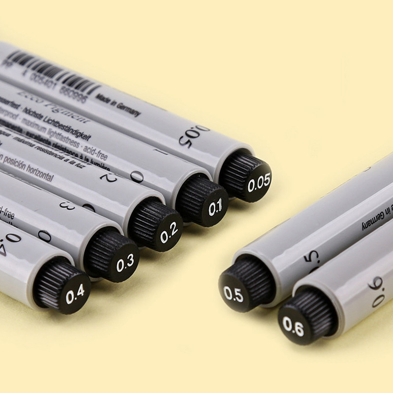 Νεότερο 0.05/0.1/0.2/0.3/0.4/0.5/0.6/0.7/0.8mm Αδιάβροχο στυλό βελόνας σχεδίασης Μαύρο μελάνι Μαθητικής γραφικής γραφής Σχολικά προμήθειες