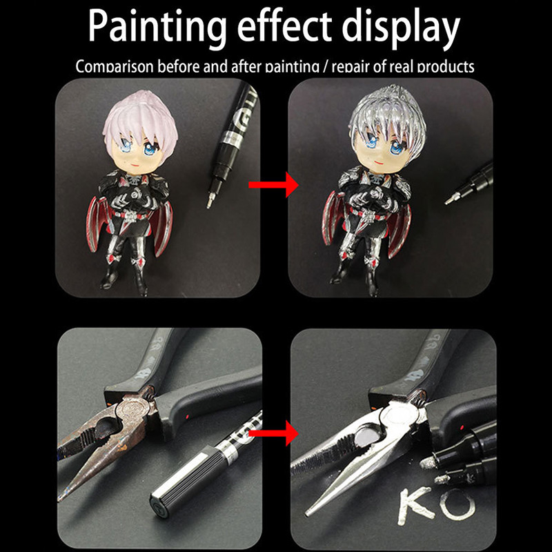 Kreativna srebrna tinta 0,7/1,0/2,0/3,0 mm galvanizirano ogledalo kromirane boje Markeri Ručno izrađene grafite Cipele na visoku petu DIY bojanje