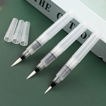3 бр./комплект от 12 мм химикалки с мек косъм с голям капацитет, празен държач за писалка, който може да се пълни многократно с мастило Студентски графити и рисуване
