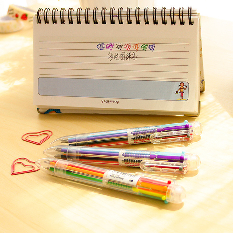 1kom Višebojna kemijska olovka 0,5 mm 6 u 1 Roler kemijska olovka za pisanje Spot Liner Marker Office School F722