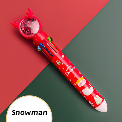 1 бр. Весела Коледа 10-цветна химикалка с многоцветна топка 0,5 mm Roller Ball Spot Liner Marker Gift Office School F7171