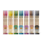 3 kom retro kaligrafski marker s kistom u boji Set olovaka s mekim kistom s dvije strane s finim crtama koje se mogu miješati akvarelom za crtanje