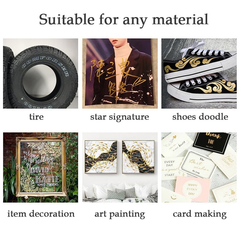 4–7 vnt. auksiniai sidabriniai meno žymekliai, metaliniai, atsparūs vandeniui, nuolatiniai „pasidaryk pats“ grafiti dažų rašikliai, mokykliniai mokinių tapybos raštinės reikmenys