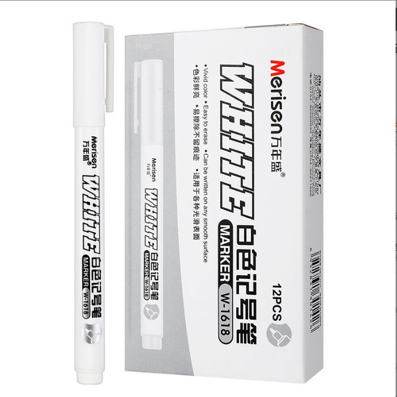 Marcator alb Vopsea cu alcool Uleioasă, rezistentă la apă, Pictura pentru anvelope, Pixuri Graffiti, Pix cu gel permanent pentru țesătură, Lemn, Piele Marker