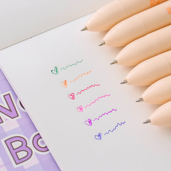 1 τεμ. Little Cute Multi Color Ballpoint Pen 0,5mm Roller Ball 6/10 Refills In 1 Spot Liner Marker Highlighter School F519