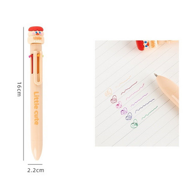 1 pix cu bile multicolore Little Cute, bile cu rola de 0,5 mm, 6/10 reîncărcări în 1, marcator pentru căptușeală, Highlighter School F519