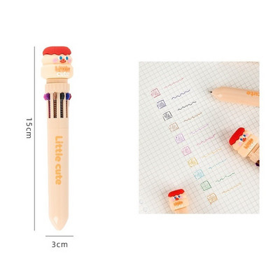 1 pix cu bile multicolore Little Cute, bile cu rola de 0,5 mm, 6/10 reîncărcări în 1, marcator pentru căptușeală, Highlighter School F519