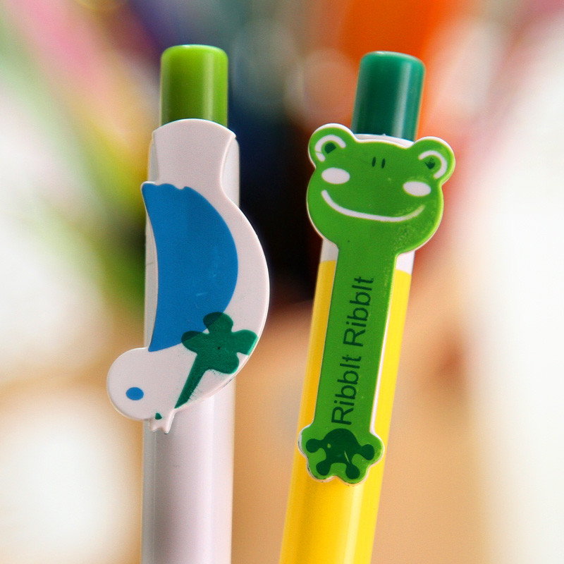 6 komada kemijskih olovaka s crtanim životinjama, plavom tintom za pisanje, duginim kutom, kemijskom olovkom, uredskim školskim priborom F207