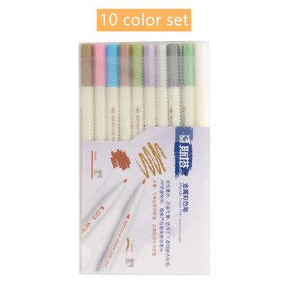 10kom Metalik Boja Četkica Marker Set Mekana Slika Crtanje Ruka Natpisi Kaligrafija Škola Doma DIY Art pribor A6965
