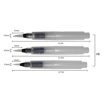 3PCS/Set Prijenosni kist Kist za vodene boje Olovka Meki kist za vodene boje Olovka za početnike Slikanje Crtanje Likovni pribor