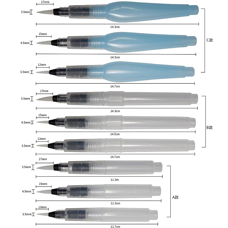 3PCS/Set Prijenosni kist Kist za vodene boje Olovka Meki kist za vodene boje Olovka za početnike Slikanje Crtanje Likovni pribor