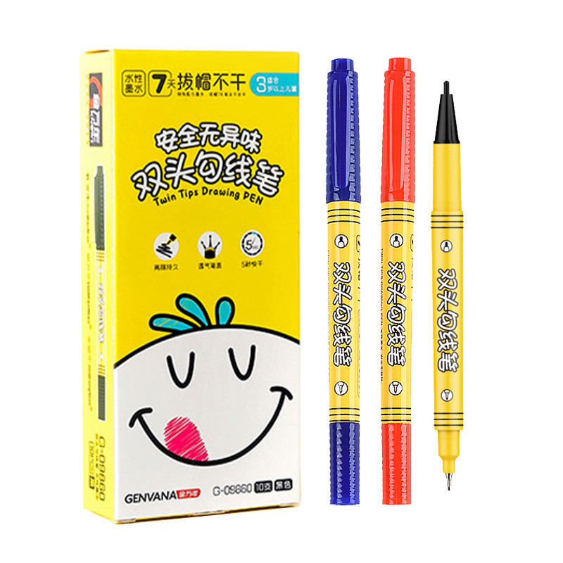 3 buc/set Marcare permanentă impermeabilă 0,5/1,0mm Cerneală cu uscare rapidă Artă Marker dublu Student Artă Schiță Graffiti Papetarie școlară