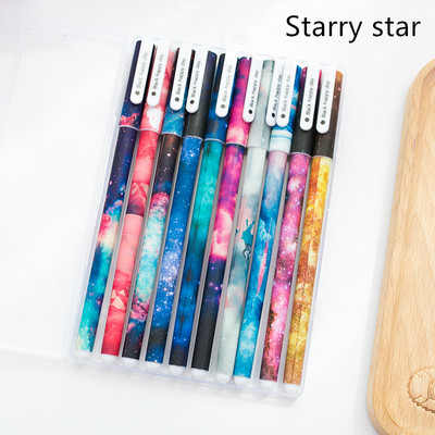10 db/Lot Star tollkészlet Aranyos állati fekete tintás golyóstoll aláírás írószerekhez Irodai Iskolaszerek F366