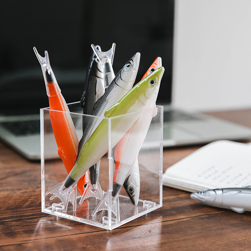 1db Vicces Fish Golyóstoll 0,5mm Roll Ball Fekete színes tinta íráshoz Újdonság Irodaszer Ajándék Iroda Iskola F7220