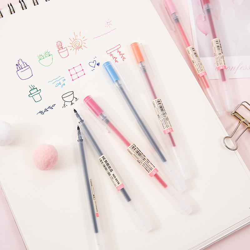 Set olovaka u boji od 12 komada za crtanje, pisanje, isticanje, marker, prozirni mat, 0,5 mm kemijska olovka, školski pribor F808