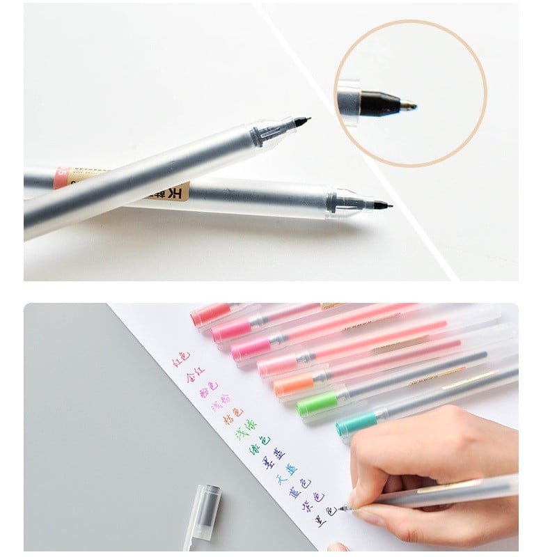 Set olovaka u boji od 12 komada za crtanje, pisanje, isticanje, marker, prozirni mat, 0,5 mm kemijska olovka, školski pribor F808