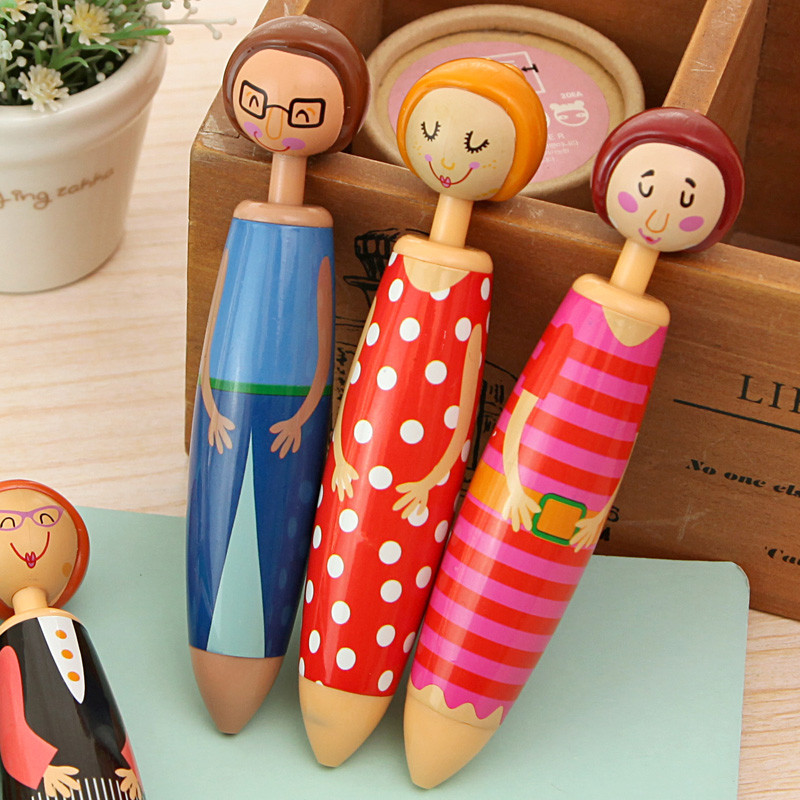 5 бр. Прекрасни химикалки за кукли за писане със синьо цветно мастило Сладки канцеларски материали Подарък Офис Декорация Консумативи за ученици F569